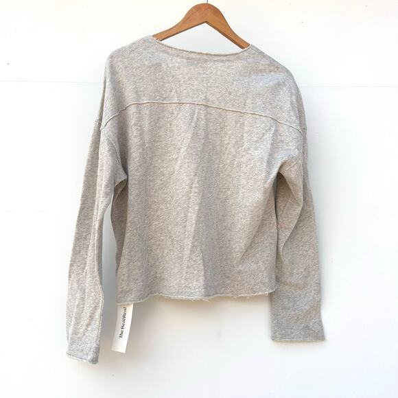 ME+EM Cotton Heather Gray Grey Cardigan Sweater Size 10 Light Minimalist - Picture 4 of 8